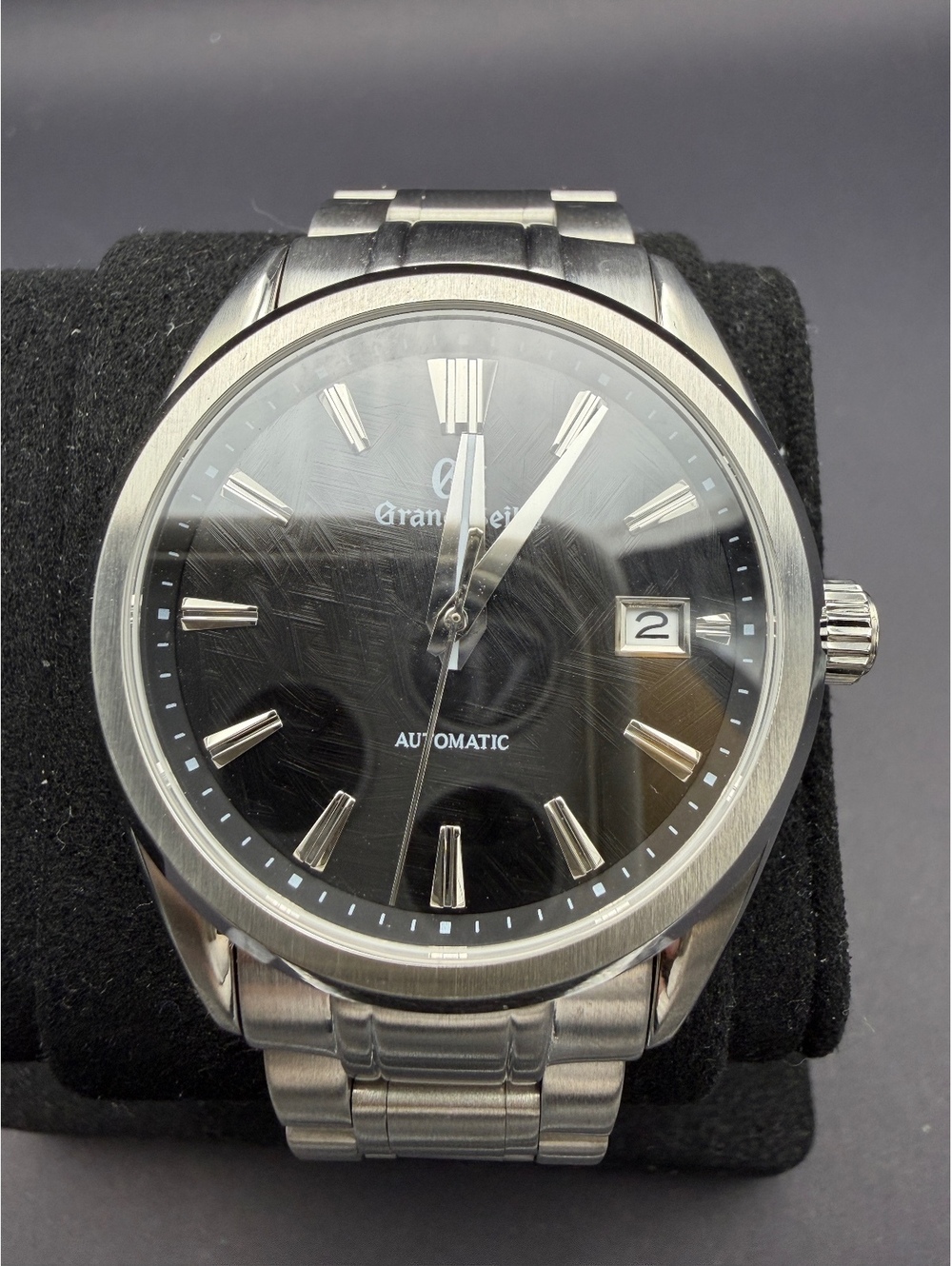 Custom Black Textured Dial Automatic Watch Mod - Picture 2 of 10